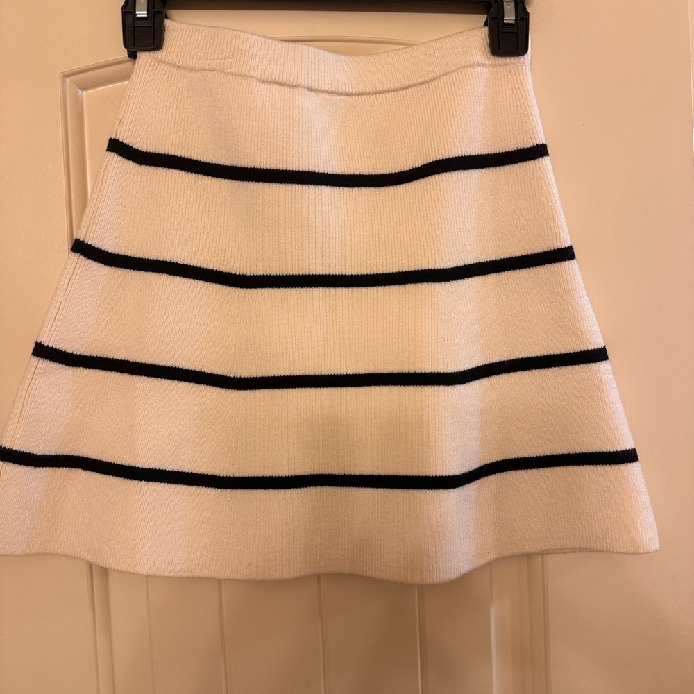 Striped Cream and Black Girl’s Skirt